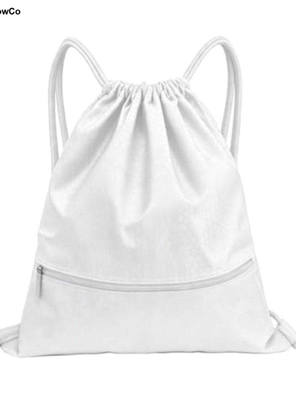 Water-Resistant Nylon Drawstring Backpack Gym Swim Bag Shoe Compartment